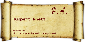 Huppert Anett névjegykártya